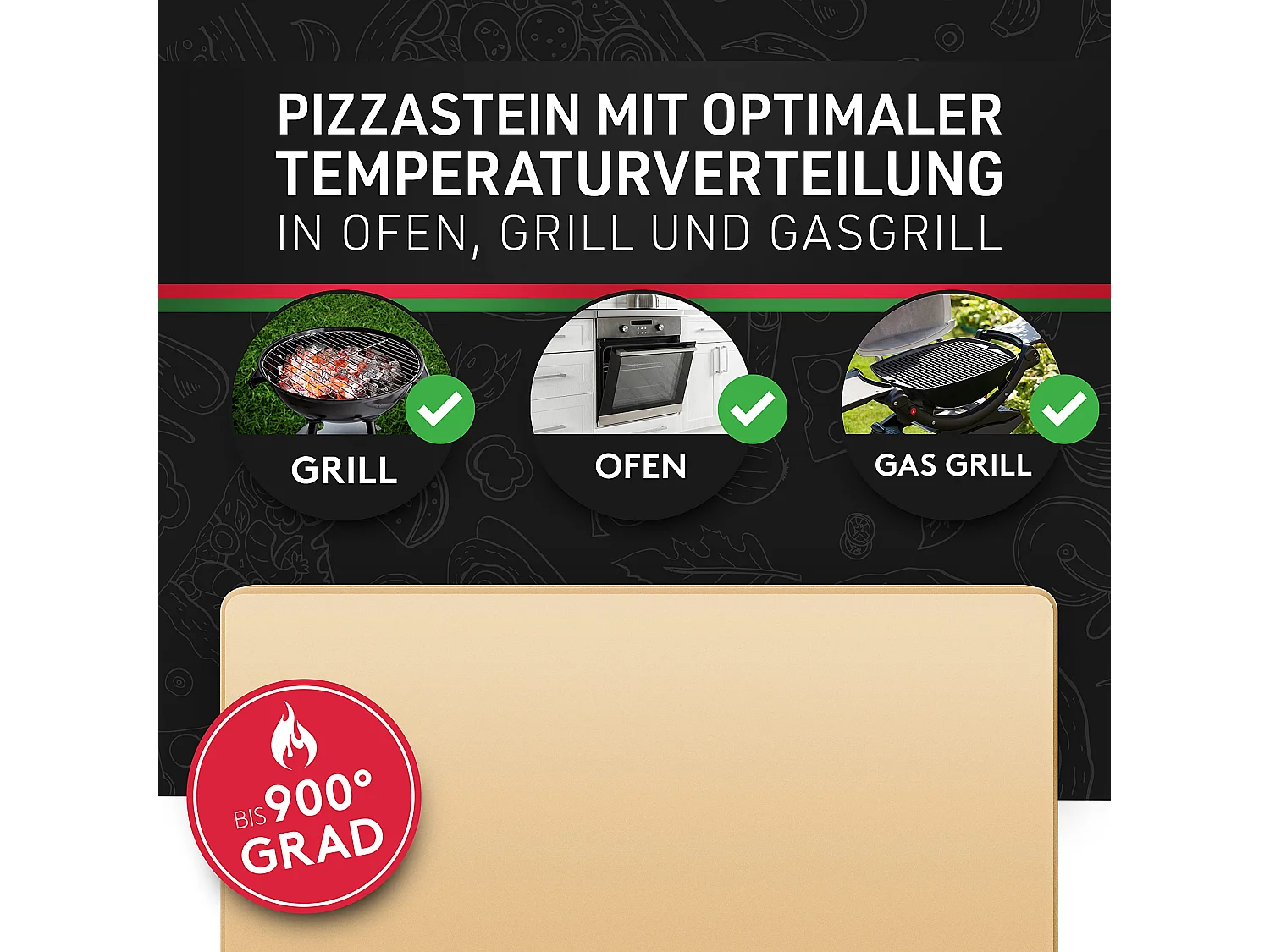 Pizza Divertimento - DAS ORIGINAL - Pizzastein für