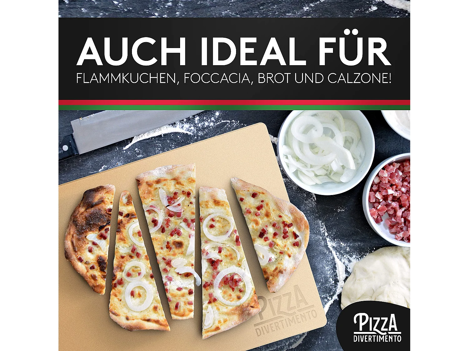 Pizza Divertimento - DAS ORIGINAL - Pizzastein für