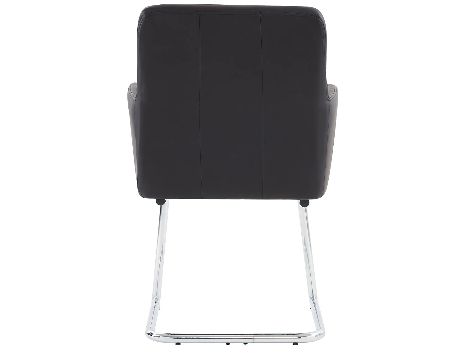 Set di 6 sedie cantilever imbottite in ecopelle - nere