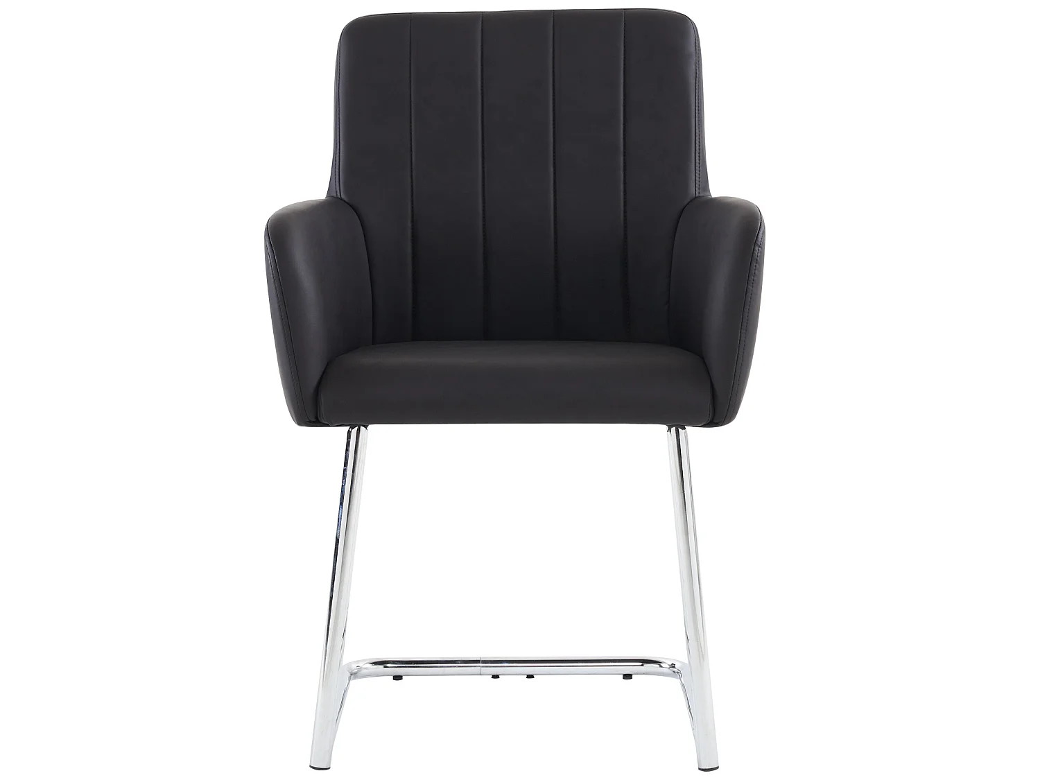 Lot de 6 Chaises cantilever rembourrées en similicuir - Noir