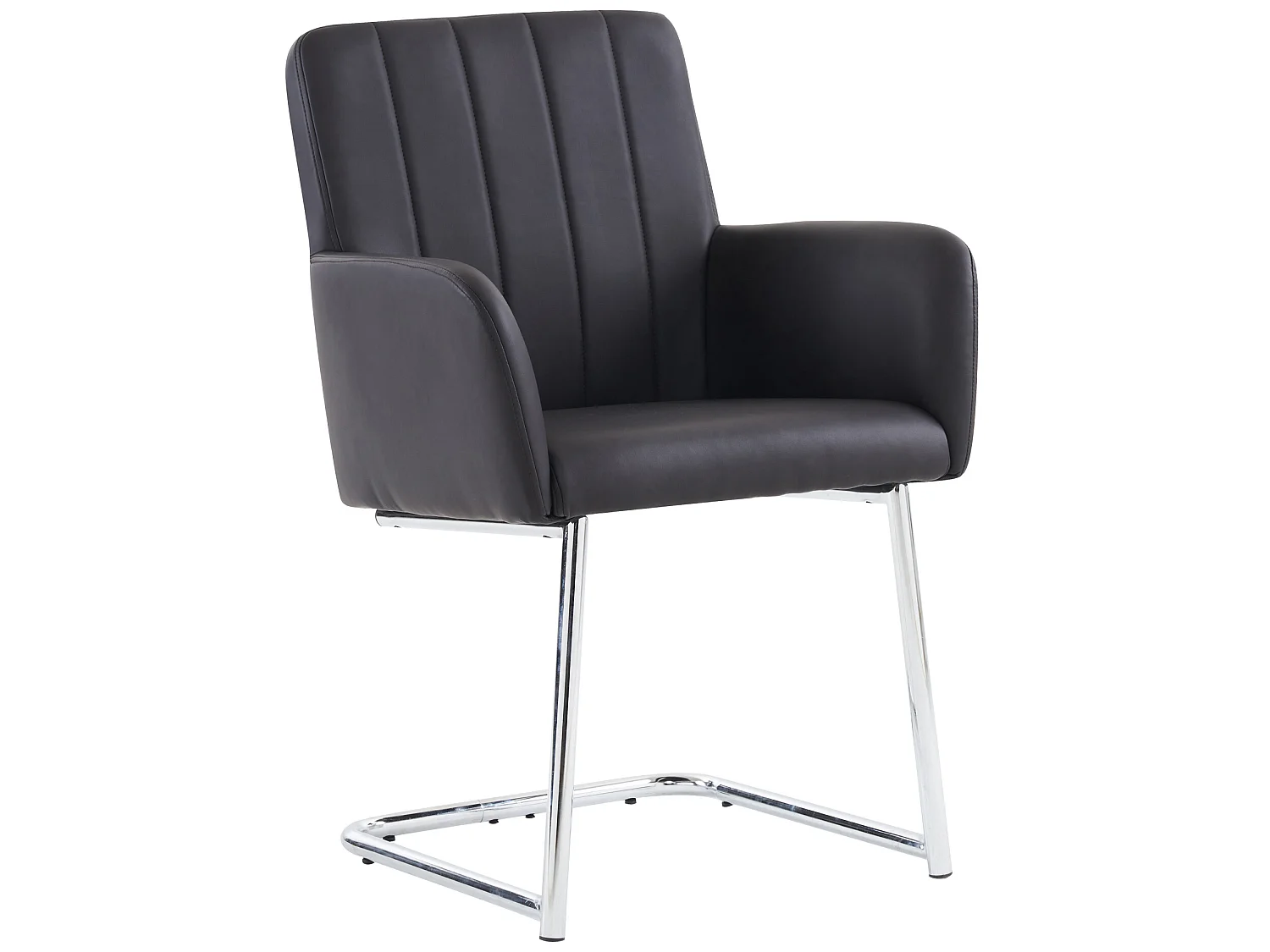 Set di 2 sedie cantilever imbottite in ecopelle - nere