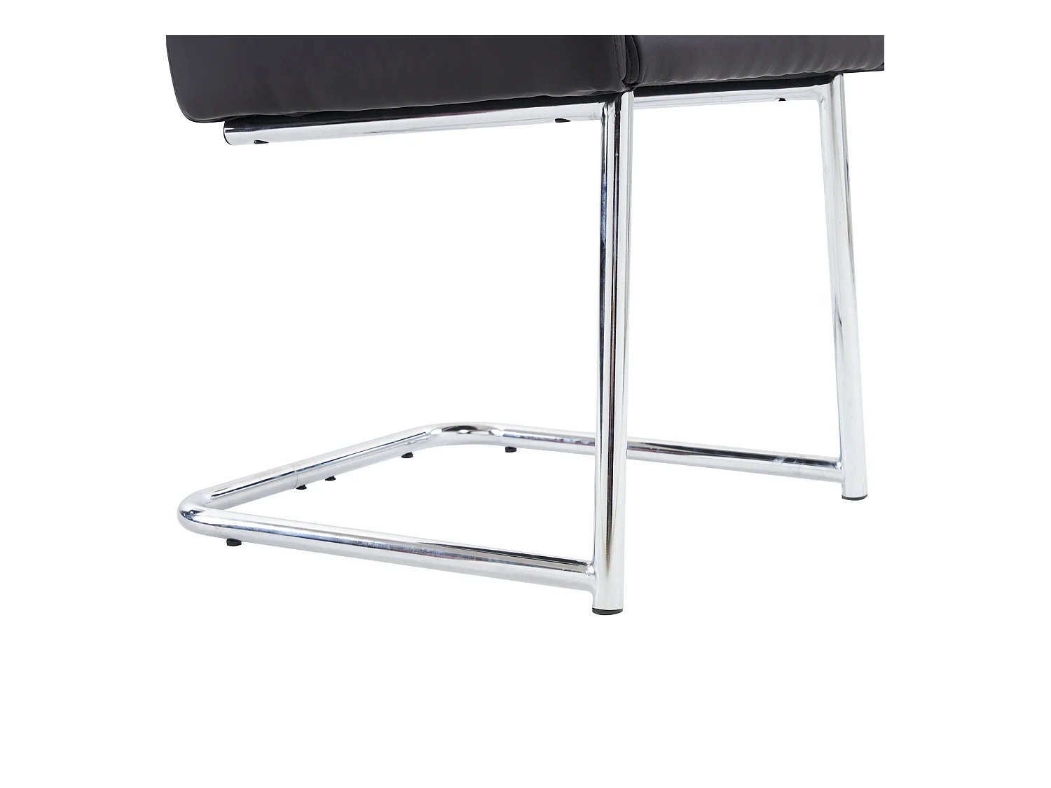 Juego de 2 sillas cantilever tapizadas en piel sintética - Negro