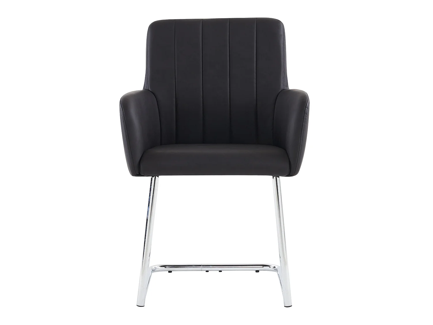 Juego de 2 sillas cantilever tapizadas en piel sintética - Negro