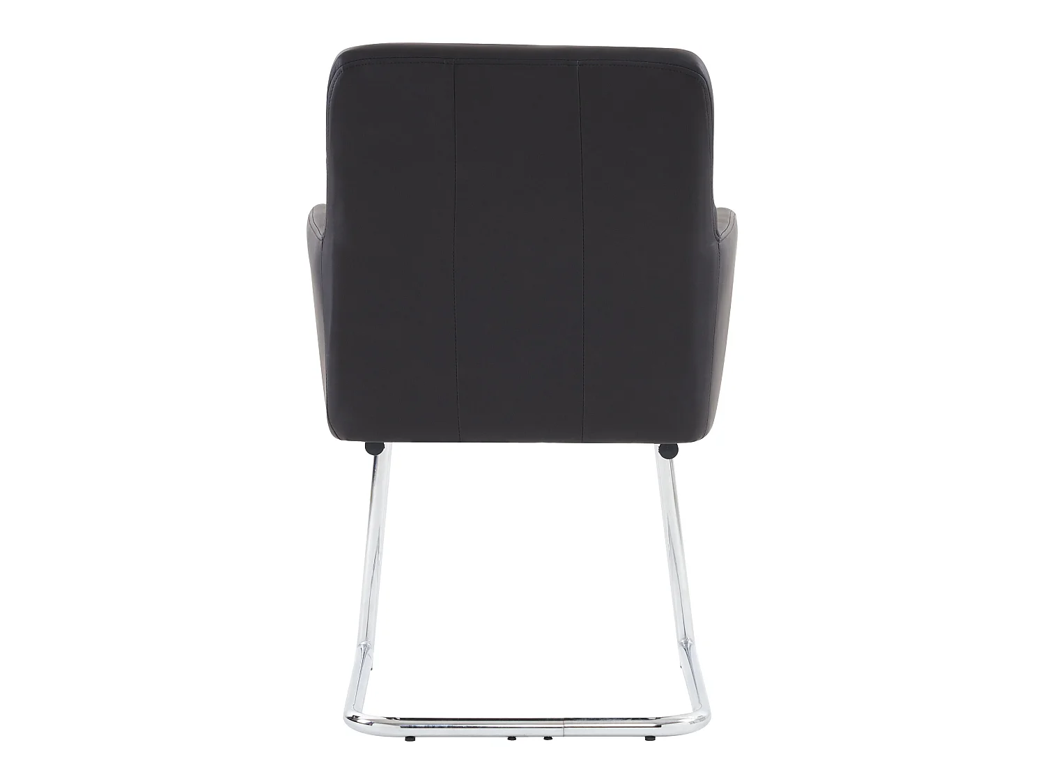 Juego de 2 sillas cantilever tapizadas en piel sintética - Negro