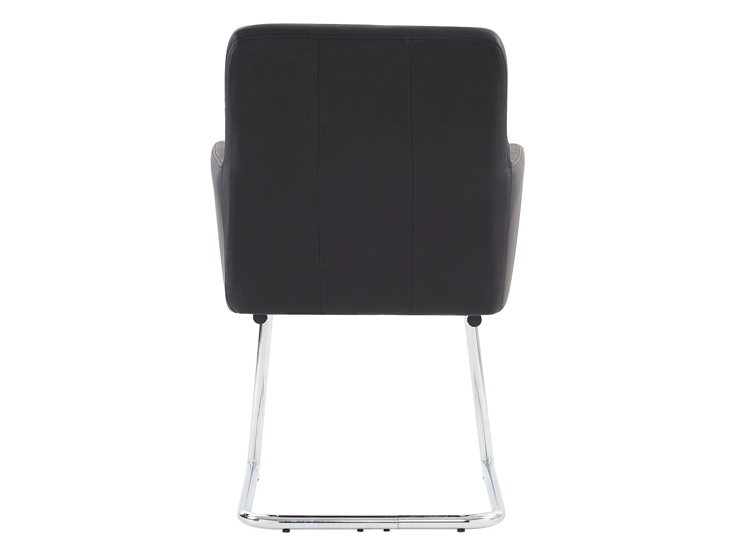 Lot de 2 Chaises cantilever rembourrées en similicuir - Noir