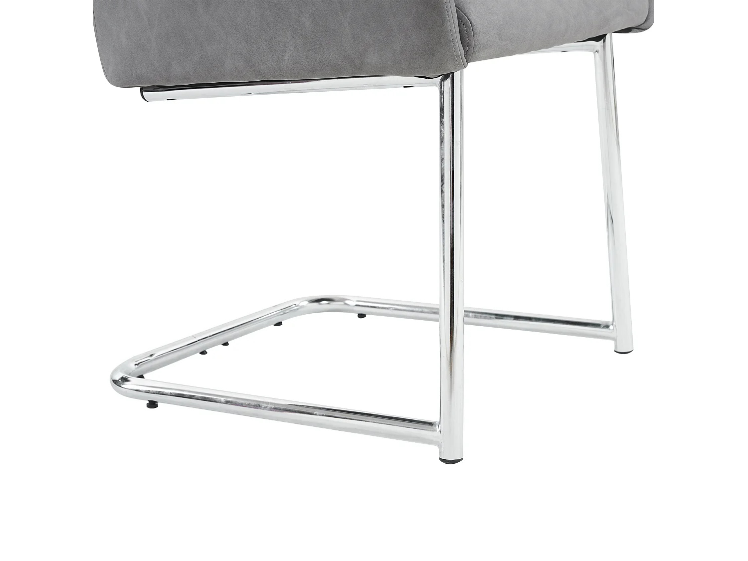 Lot de 2 Chaises cantilever rembourrées en similicuir - Gris