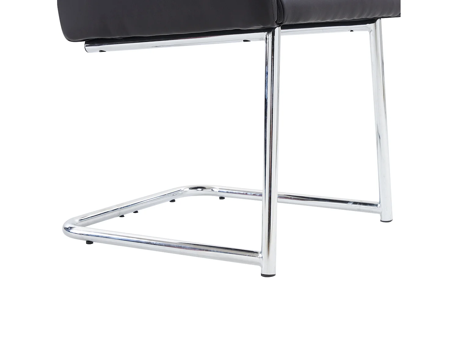 Set van 4 met kunstleer beklede sledestoelen - Zwart