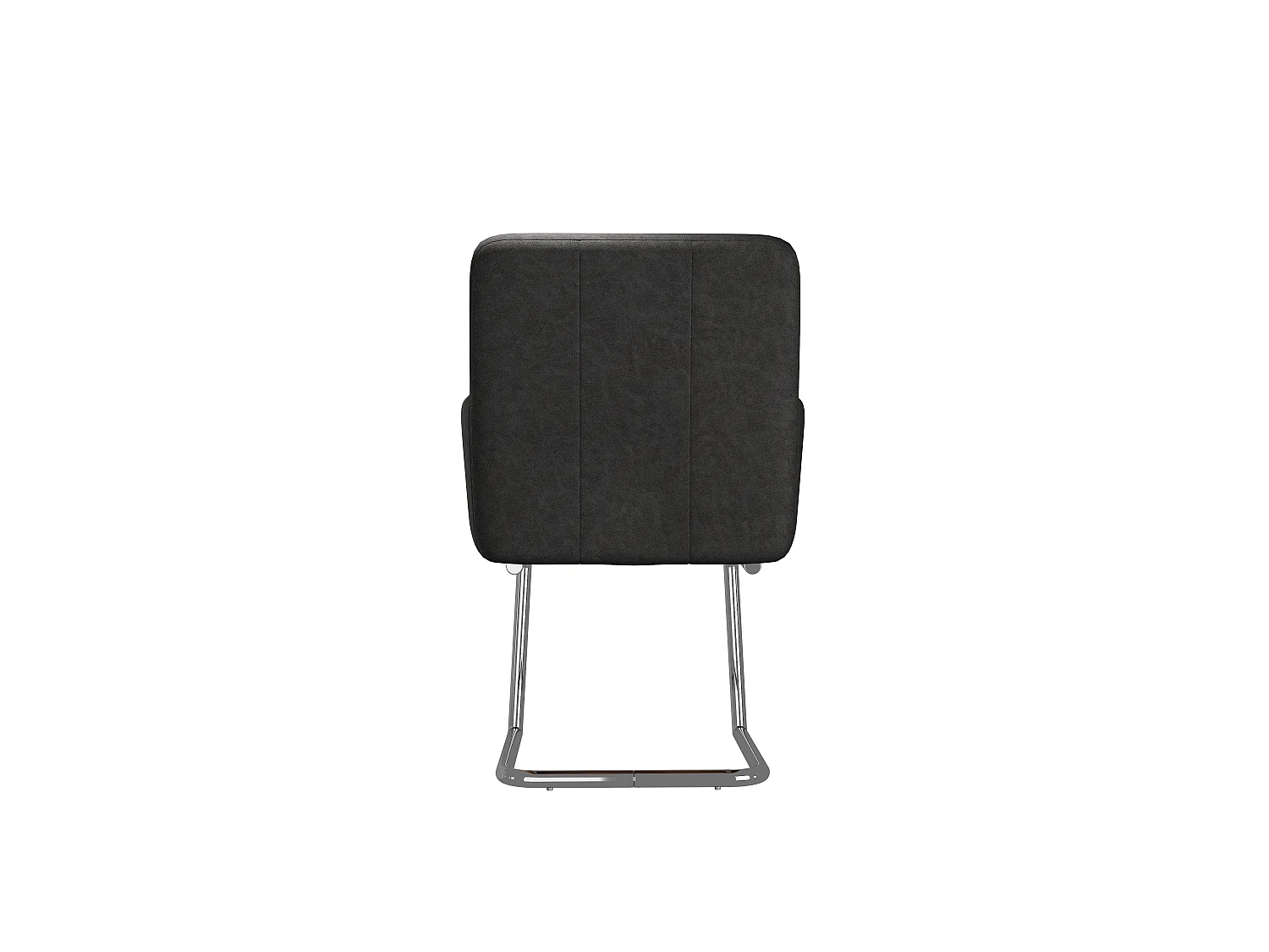 Set van 4 met kunstleer beklede sledestoelen - Zwart