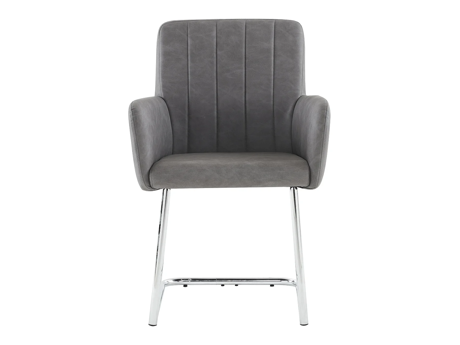 Lot de 6 Chaises cantilever rembourrées en similicuir - Gris