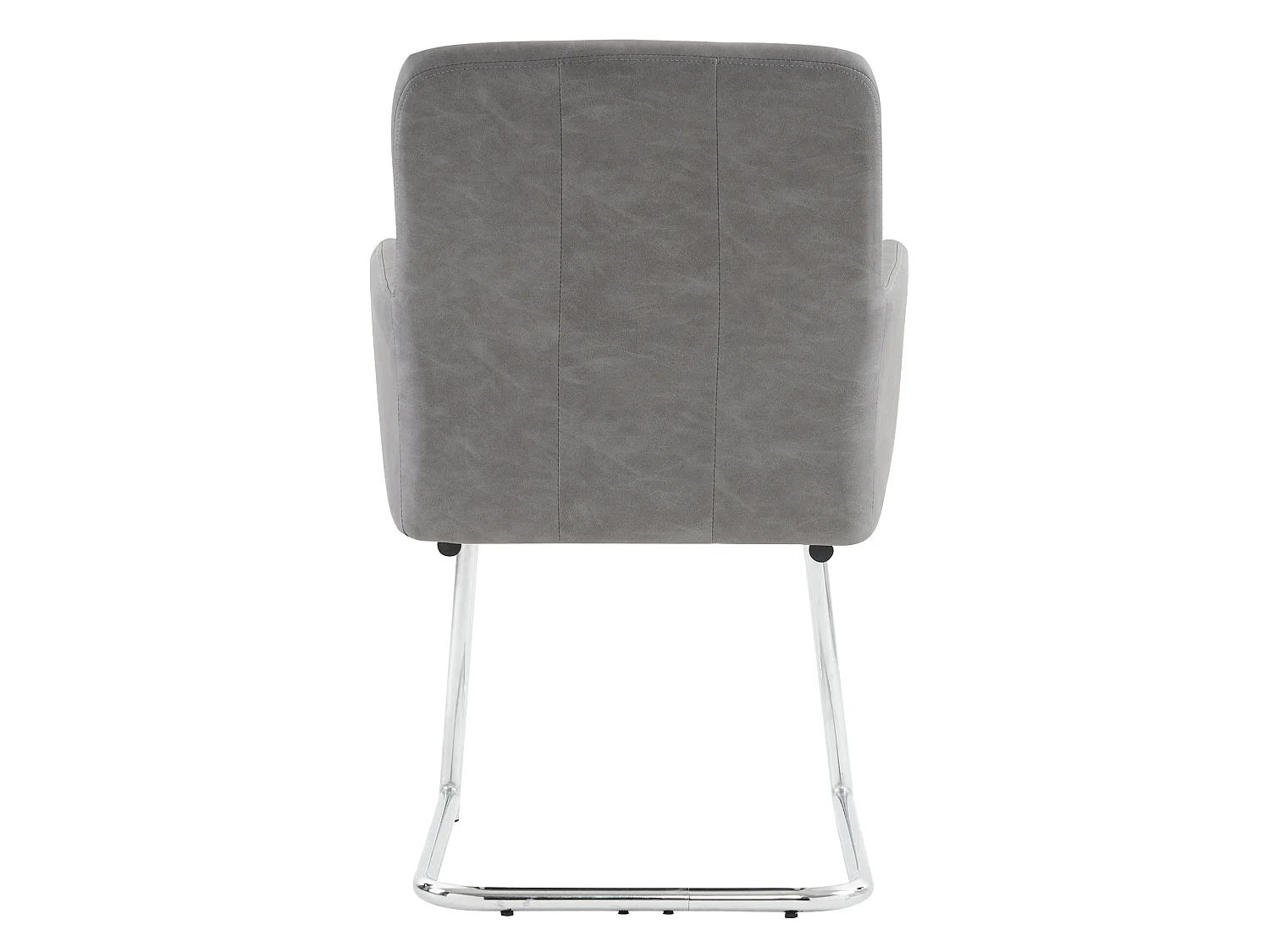 Set van 6 met kunstleer beklede sledestoelen - grijs