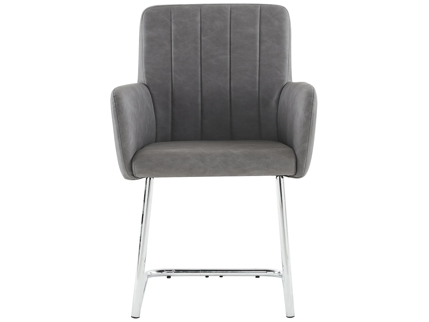 Set van 4 sledestoelen bekleed met kunstleer - Grijs