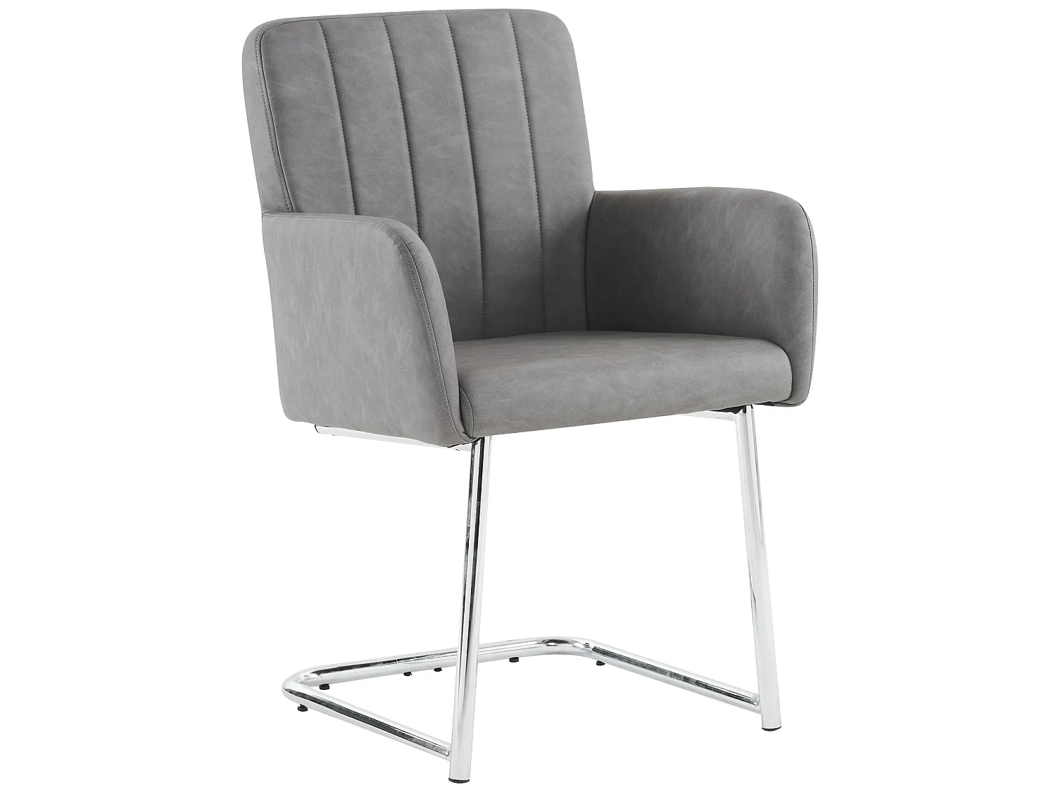 Set van 4 sledestoelen bekleed met kunstleer - Grijs