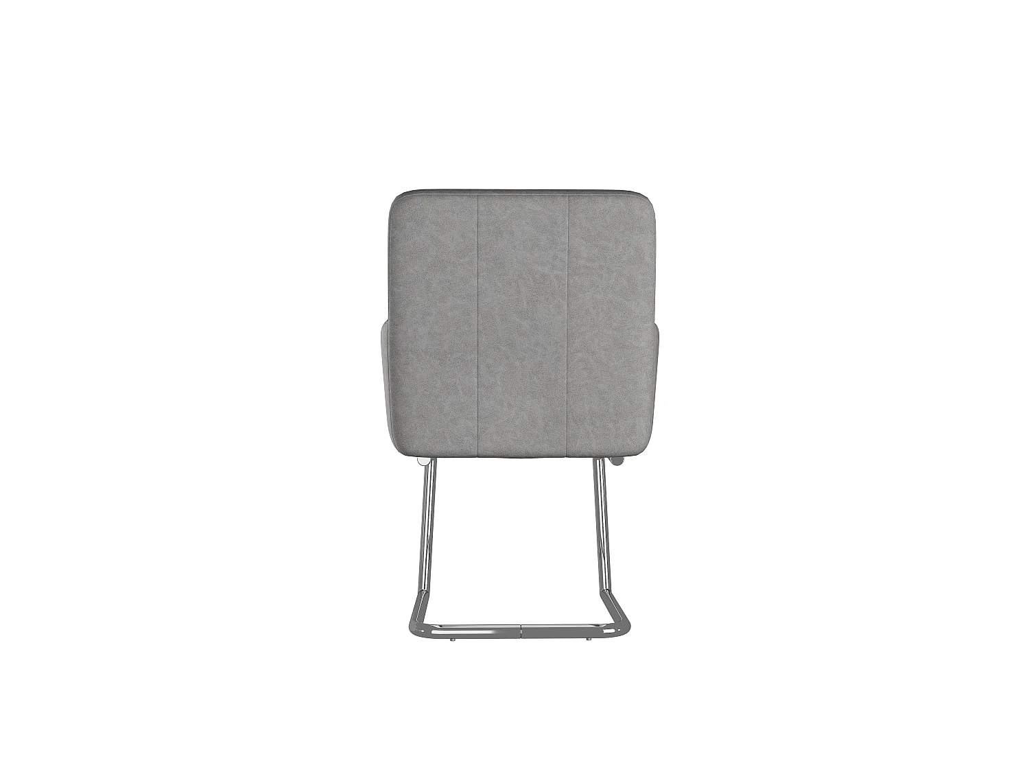Lot de 4 Chaises cantilever rembourrées en similicuir - Gris