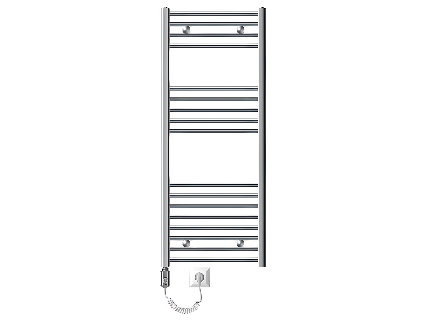 Sèche-serviettes Glorya Noir 1300x500 Mm - Chauffage Eau Chaude, 489W, Marque FistConcept