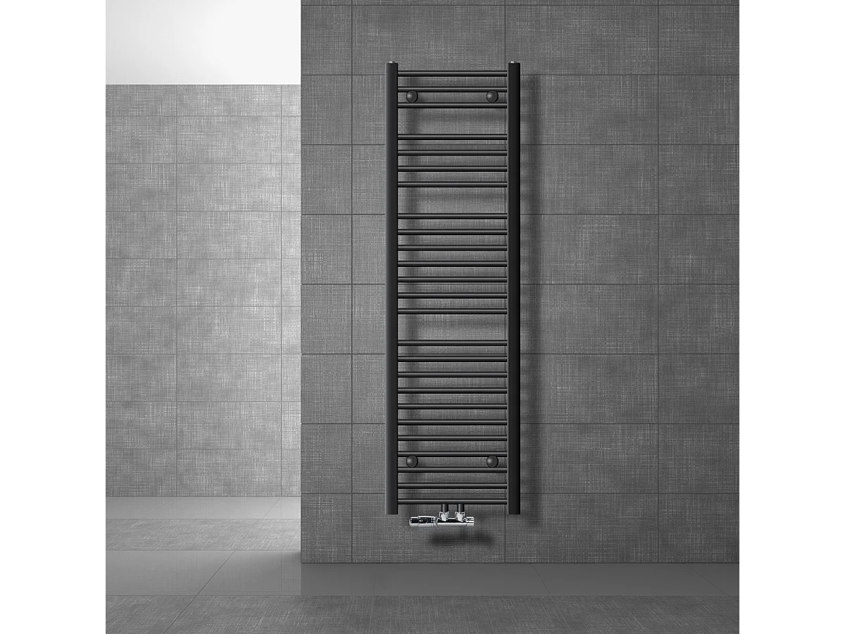 Sèche-Serviettes Sahara Non Électrique, 400 x 1500 mm, Anthracite, Connexion Central