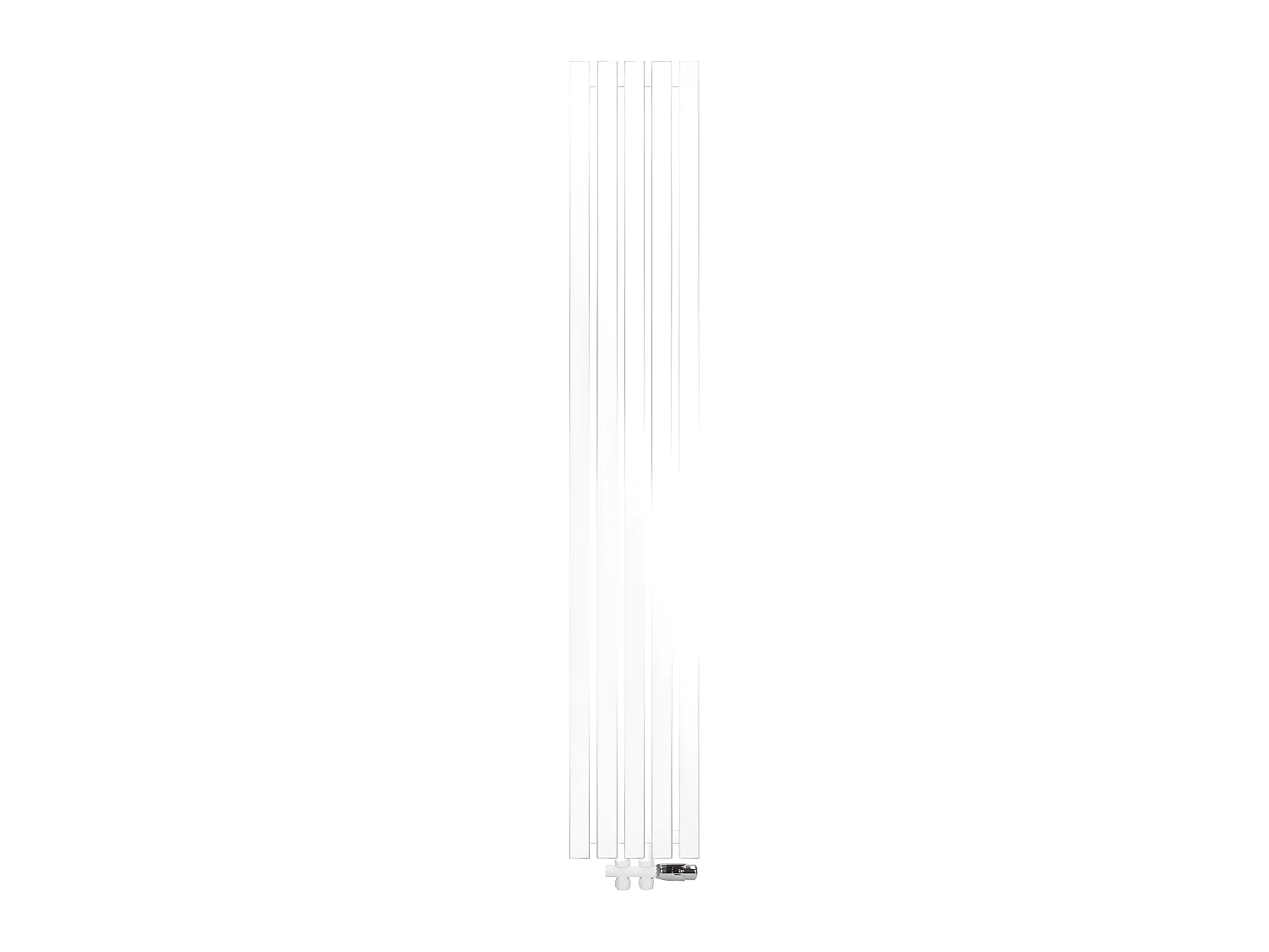 ECD Germany Radiatore a pannello design Stella attacco centrale 260 x 1600 mm bianco con set di attacchi incl. termostato passaggio a pavimento