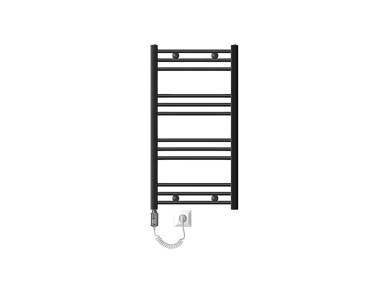 Radiateur électrique pour salle de bain Sahara 500x800 mm Anthracite Raccord latéral courbé