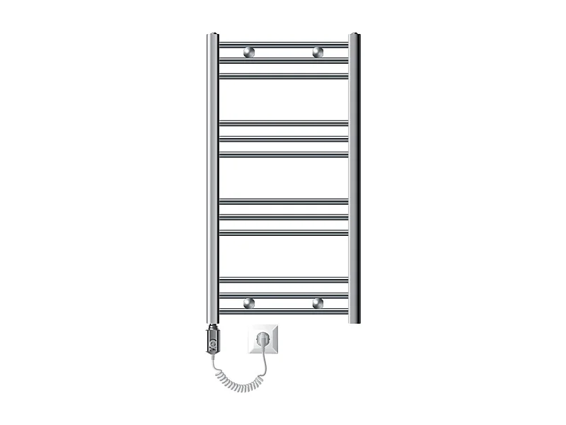 Radiador Sahara con resistencia eléctrica 300W, 500 x 800 mm, cromado