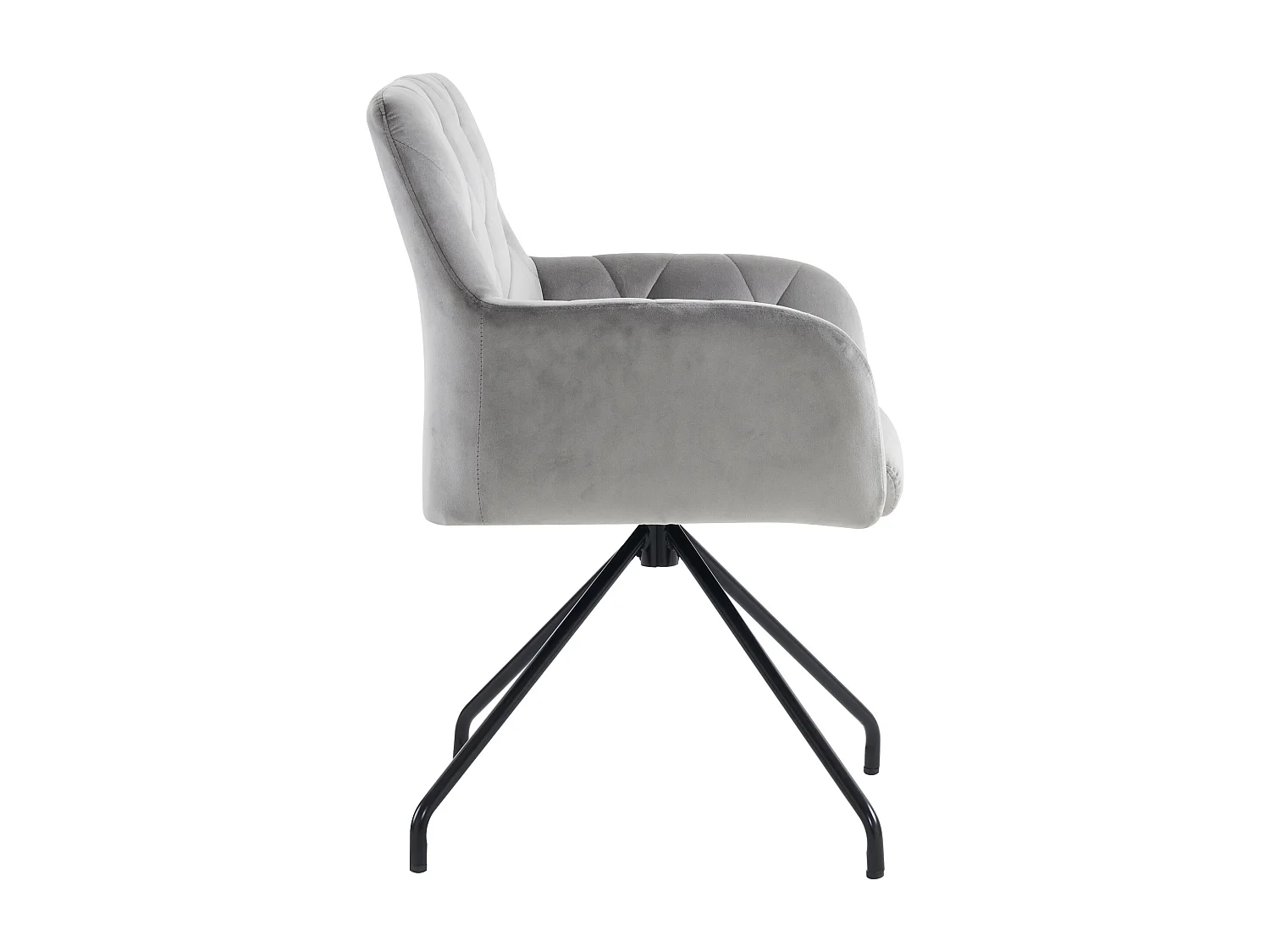 Lot de 6 Chaises rembourrées en velours avec pieds en métal - Gris clair