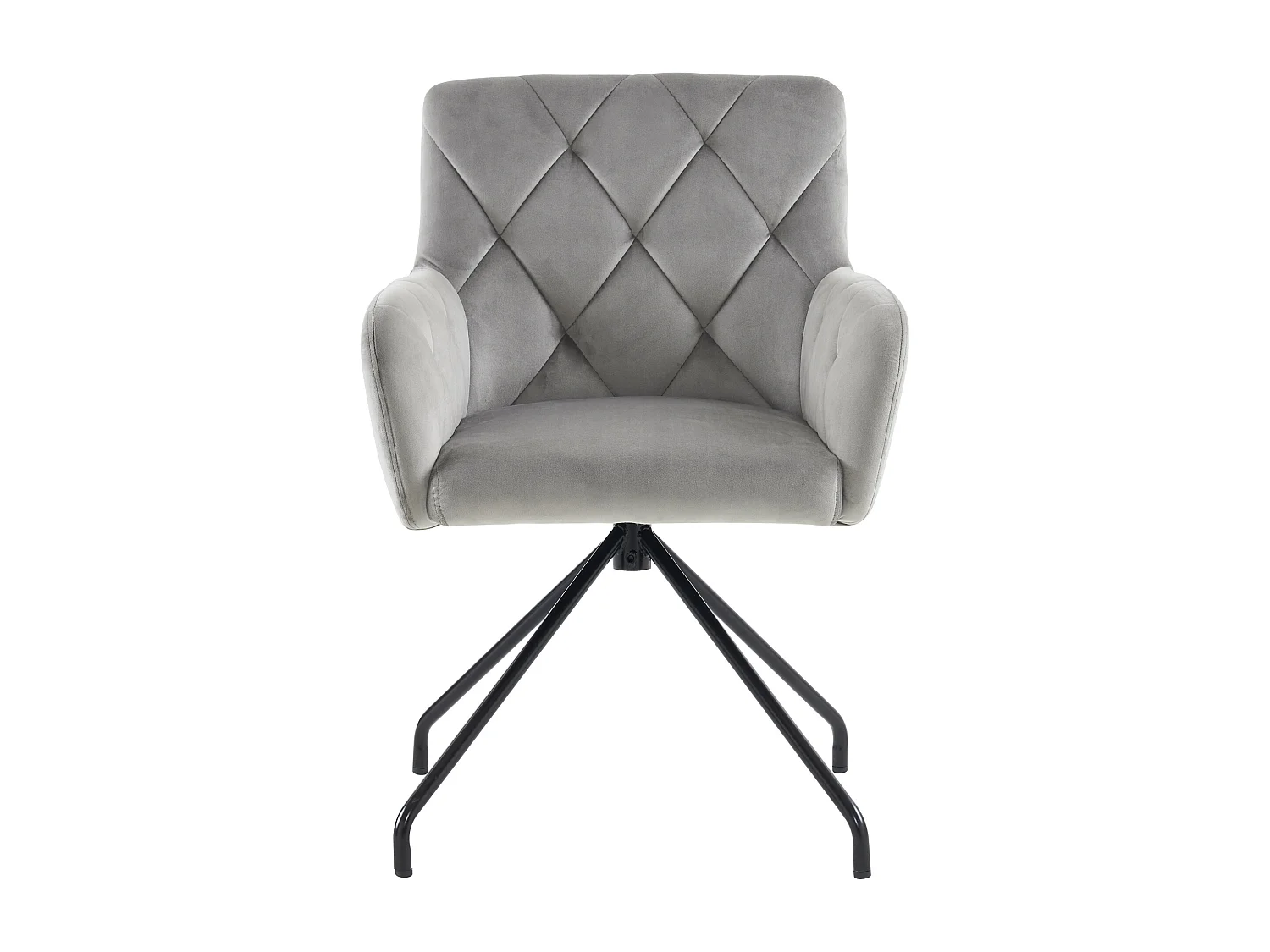 Lot de 6 Chaises rembourrées en velours avec pieds en métal - Gris clair