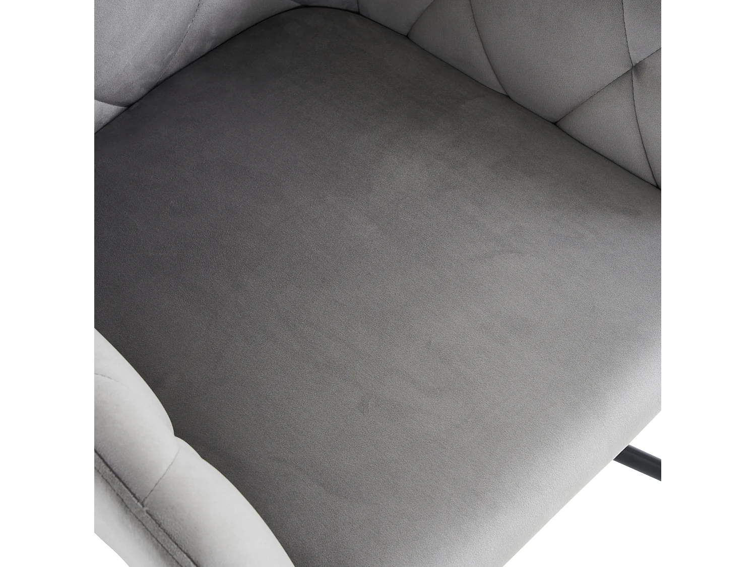 Lot de 6 Chaises rembourrées en velours avec pieds en métal - Gris clair