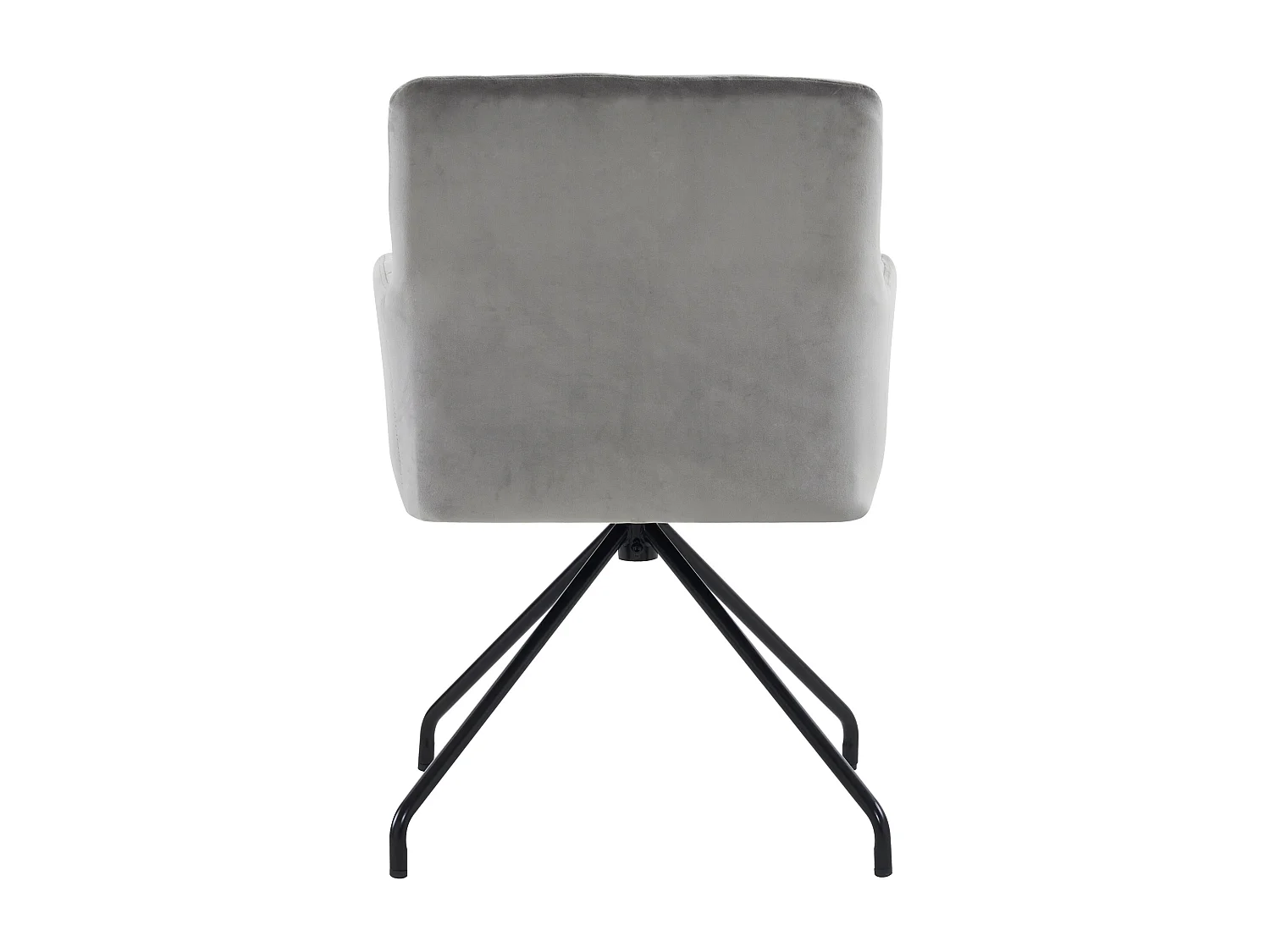 Lot de 6 Chaises rembourrées en velours avec pieds en métal - Gris clair