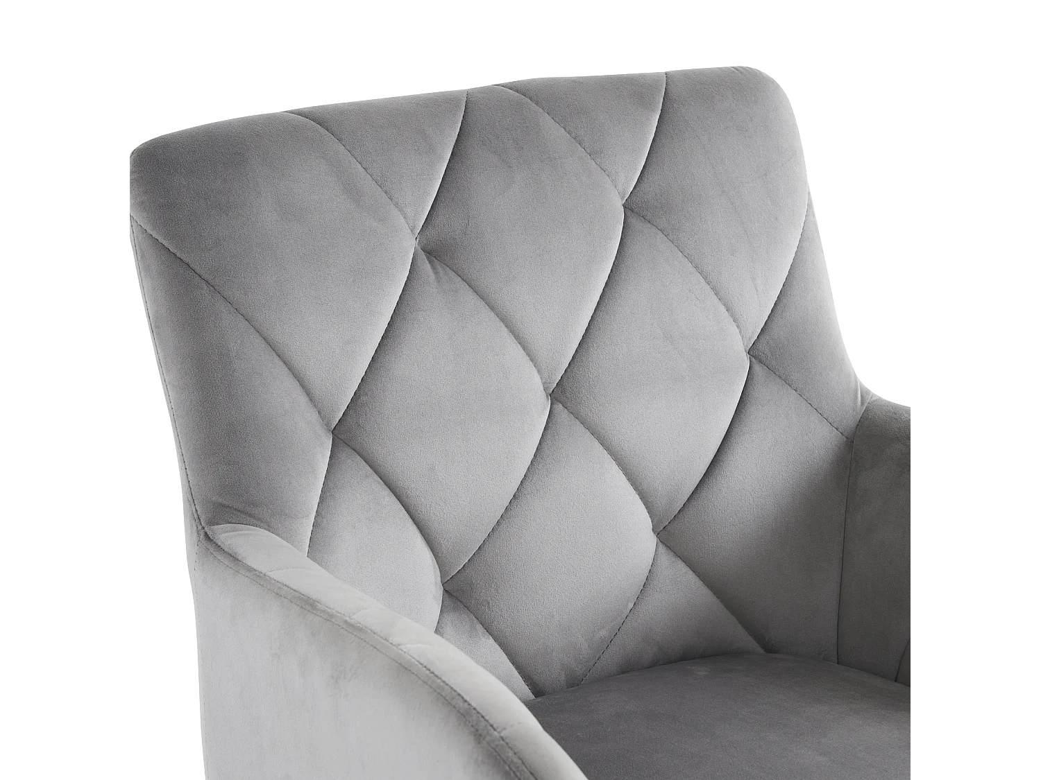 Lot de 2 Chaises rembourrées en velours avec pieds en métal - Gris clair