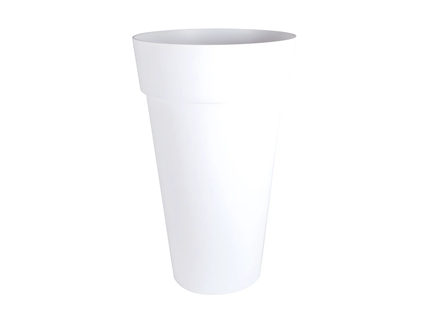 Pot de fleur rond Toscane Ø 48 x H.80 cm - Blanc - Eda
