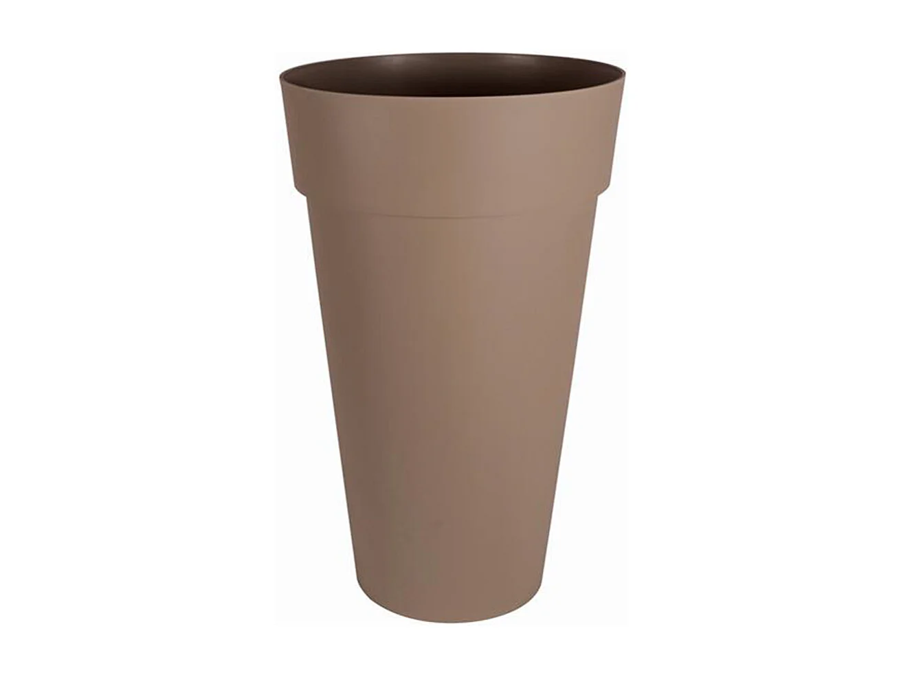 Pot de fleur rond Toscane Ø 48 x H.80 cm - Taupe - Eda