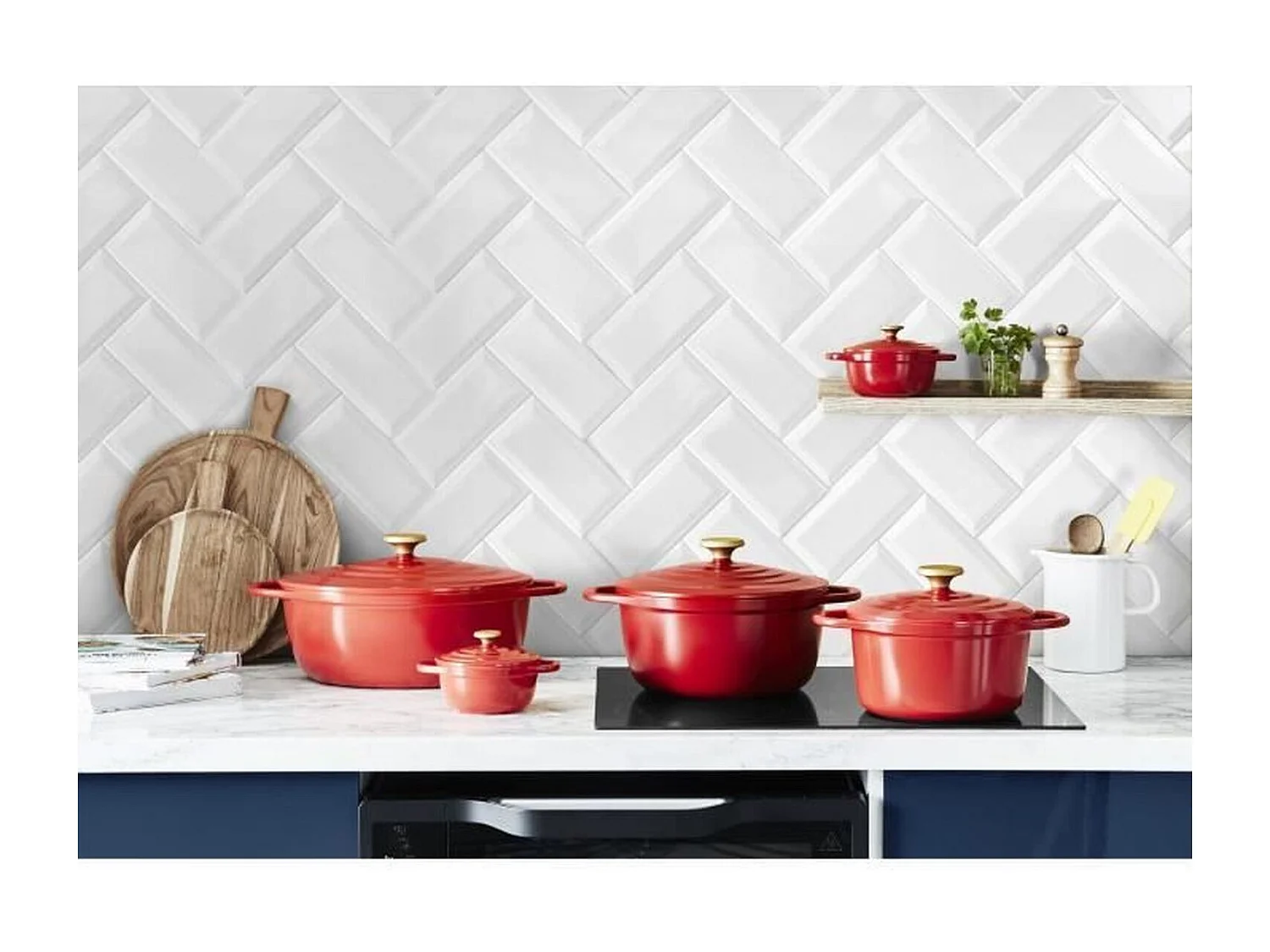 TEFAL E2548904 Air cocotte légere ovale 30x23 cm, fonte d'aluminium rouge, tous feux dont induction