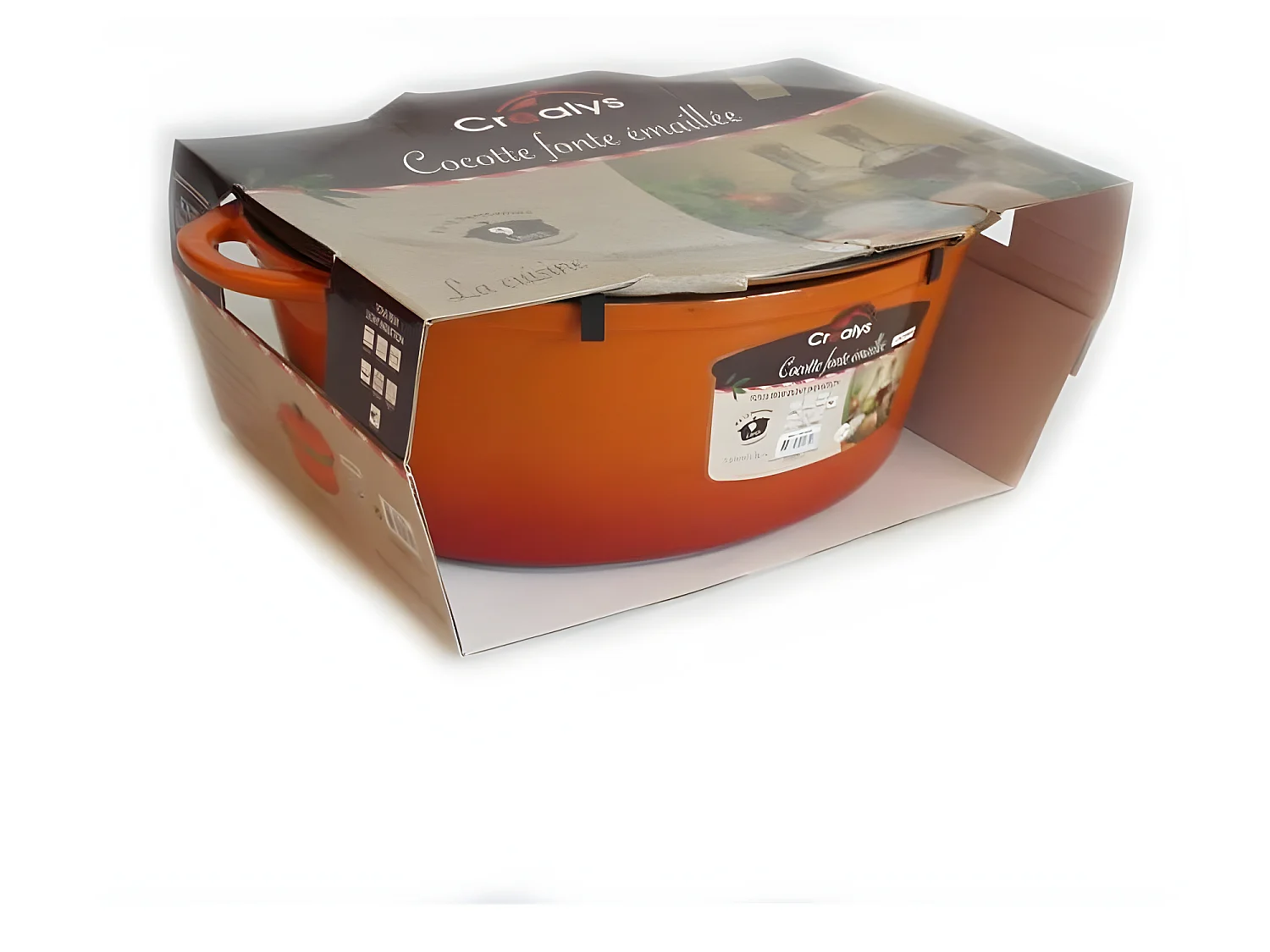 Ovaler Schmortopf aus emailliertem Gusseisen – 37 cm – 9 l – Orange