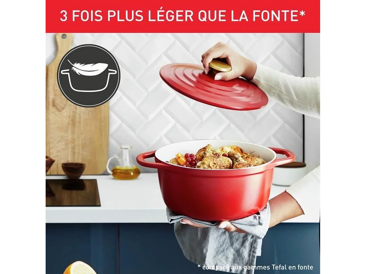 AirAuflaufform 24 cm, Aluminiumguss, rot