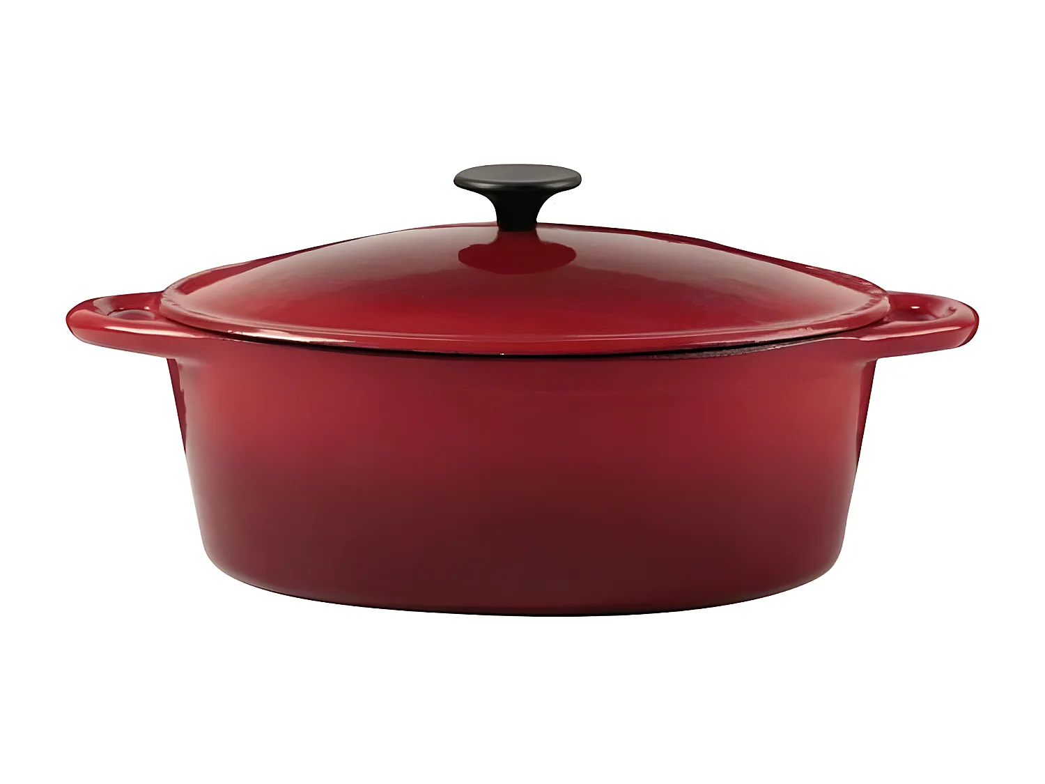 CREALYS GRAND CHEF Cocotte ovale en fonte dacier emaillee - L 37 cm - 9 L - Rouge - Tous feux dont induction