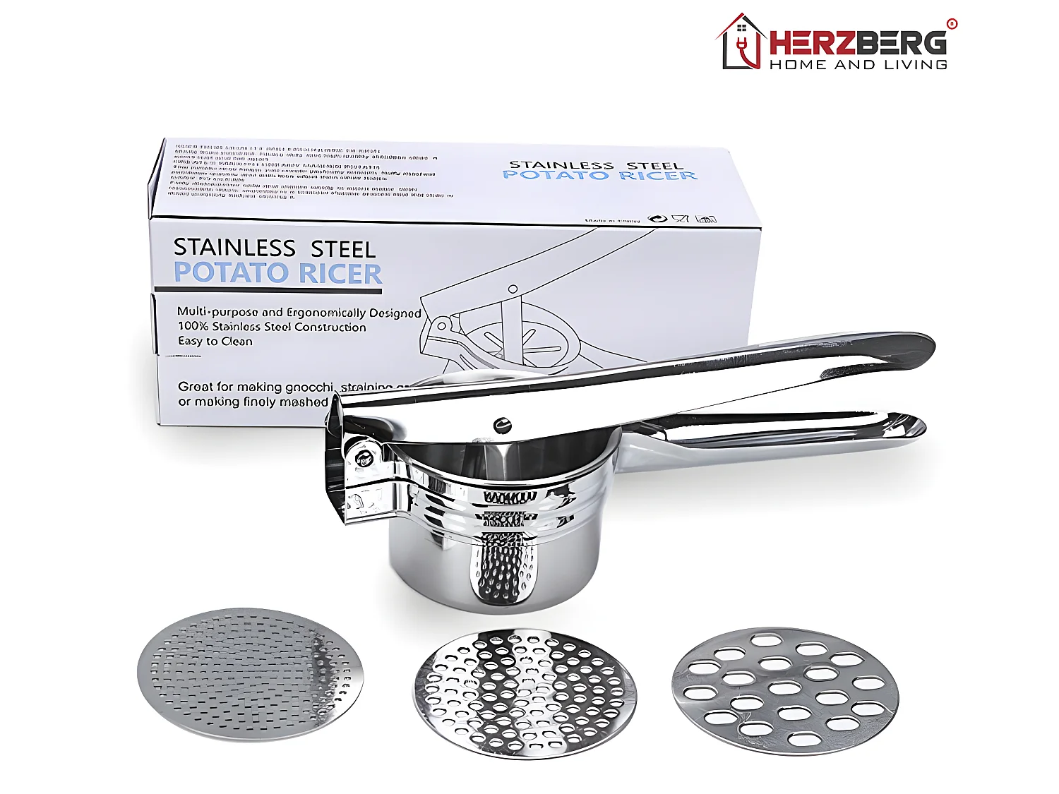 Râpe à pommes de terre en acier inoxydable Herzberg