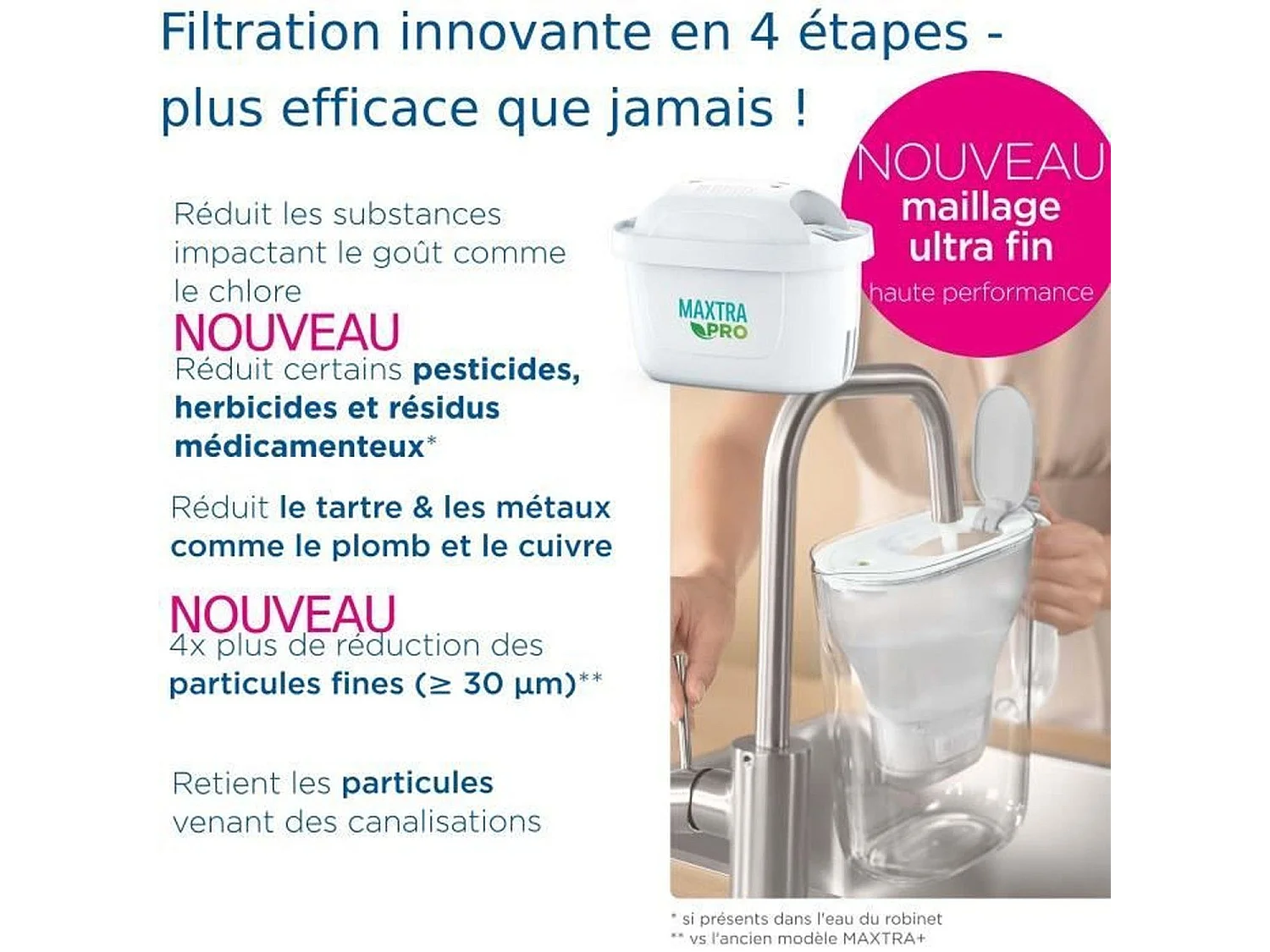 Carafe filtrante Brita Marella XL avec 1 cartouche Maxtra Pro 1051122 Bleu