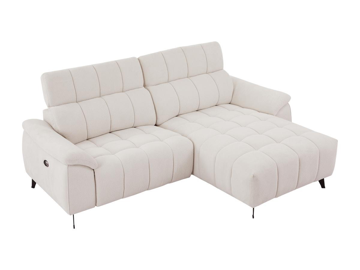 Eckrelaxsofa elektrisch - Ecke rechts - Strukturstoff - Beige - CELTIMO günstig online kaufen