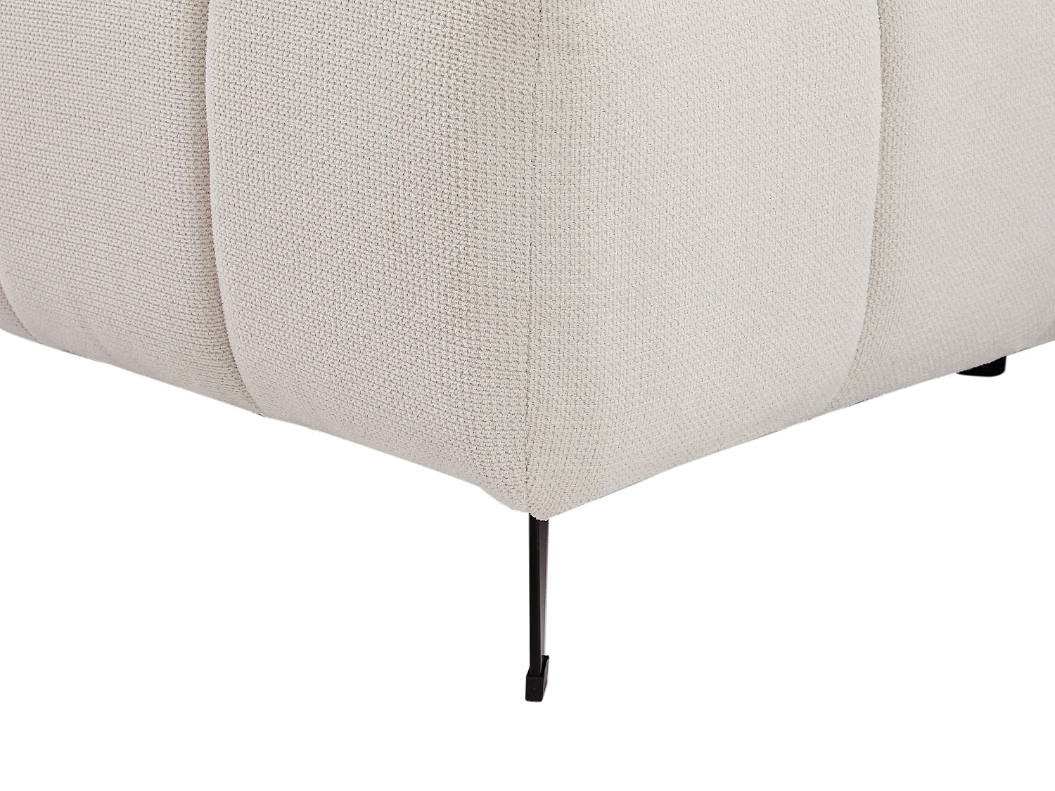 Canapé d'angle droit relax électrique en tissu texturé beige CELTIMO