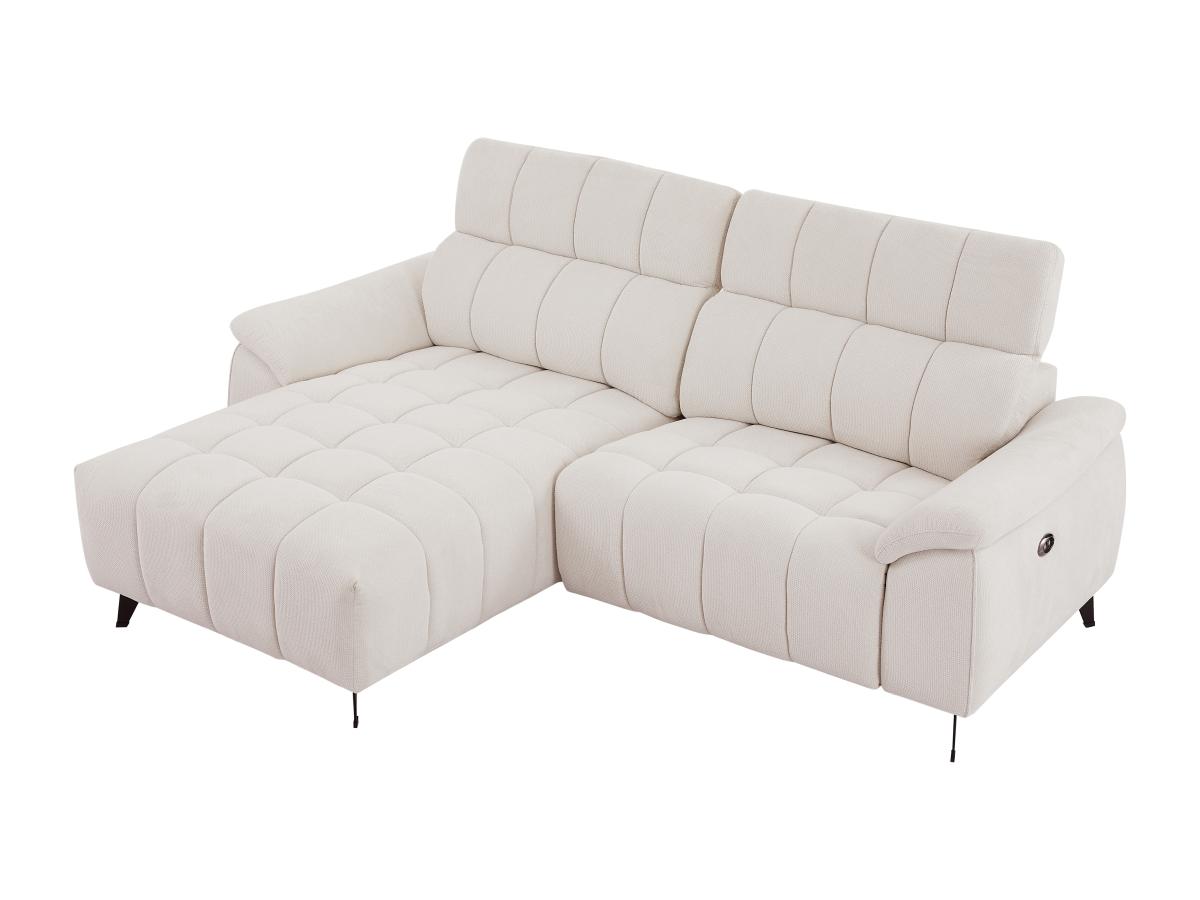 Eckrelaxsofa elektrisch - Ecke links - Strukturstoff - Beige - CELTIMO günstig online kaufen