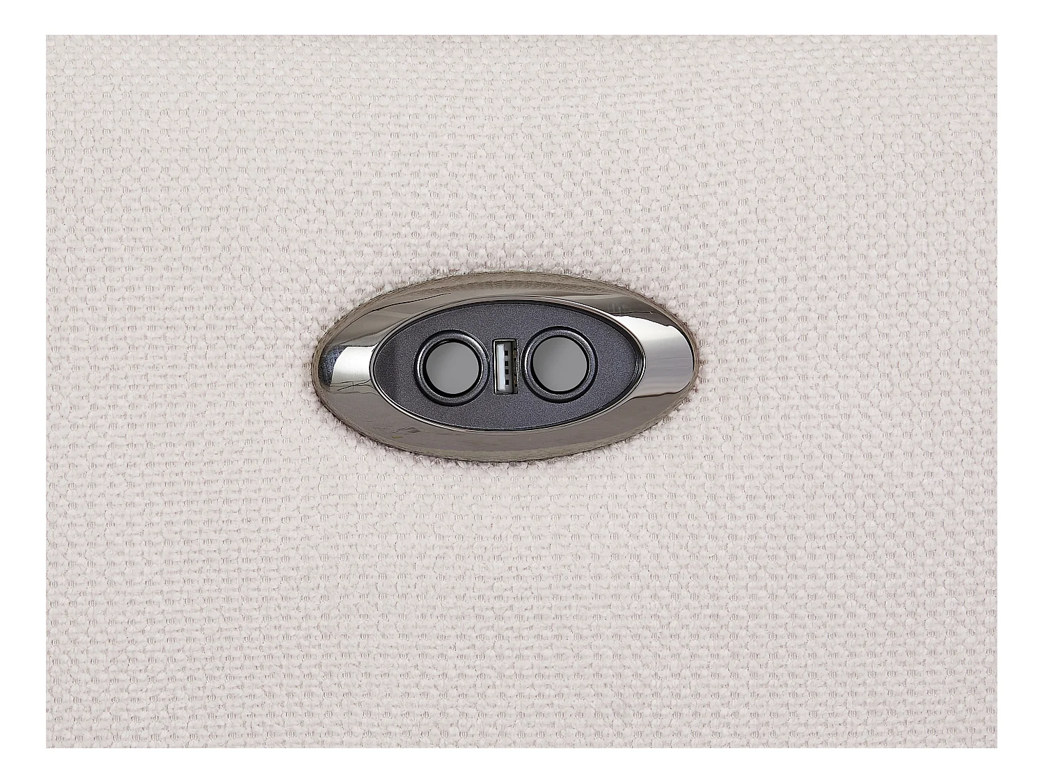 Canapé d'angle gauche relax électrique en tissu texturé beige CELTIMO