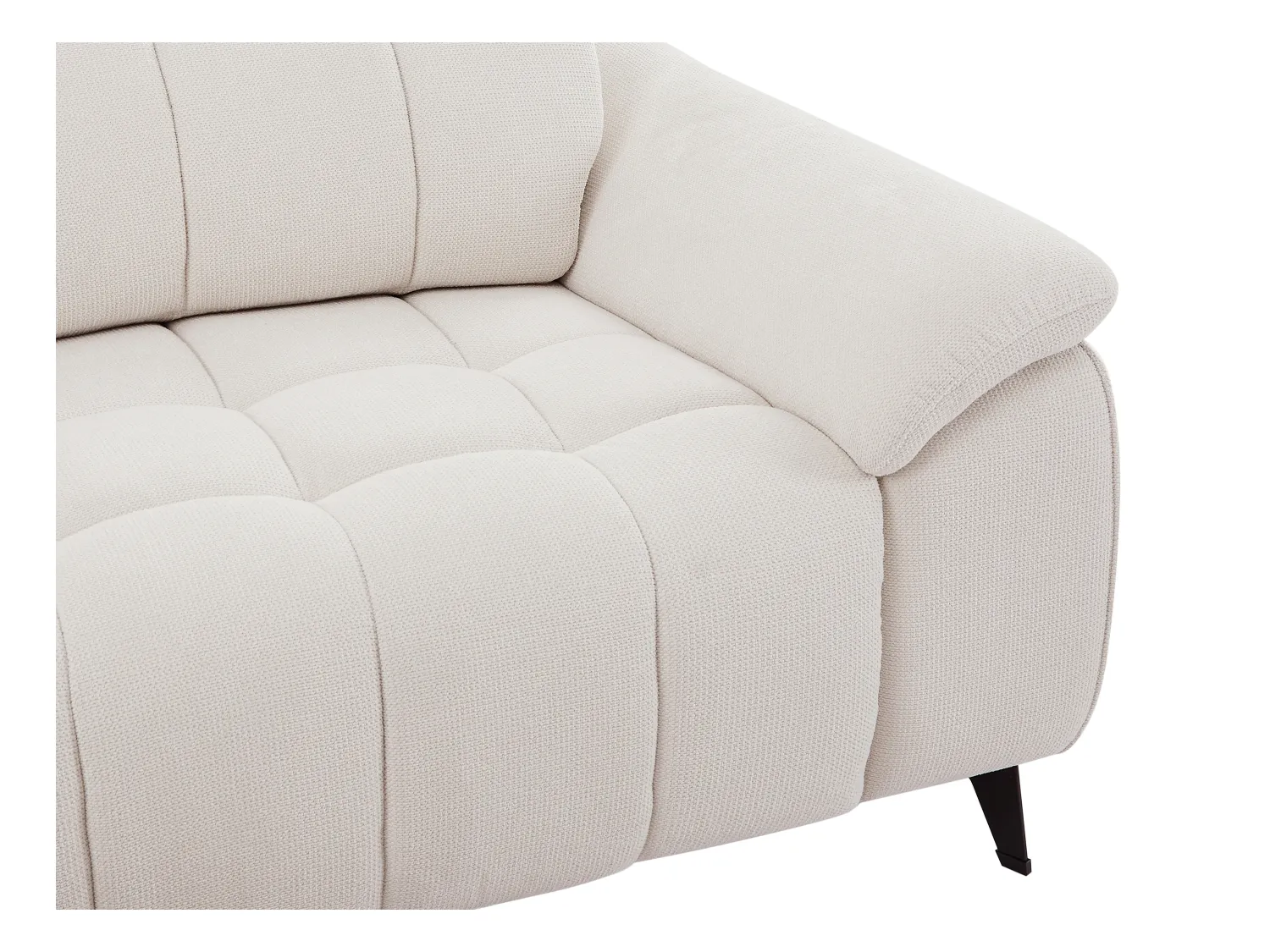 Eckrelaxsofa elektrisch - Ecke links - Strukturstoff - Beige - CELTIMO