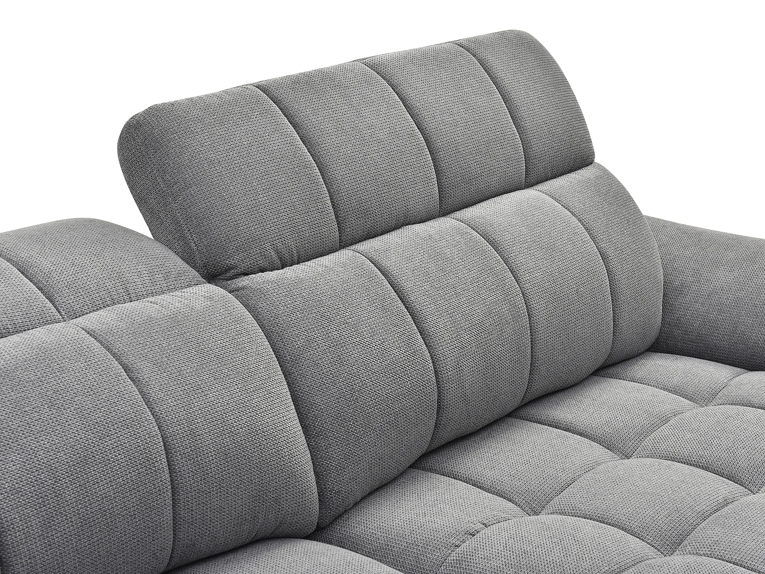 Höger elektrisk reclinersoffa i texturerat grått tyg CELTIMO