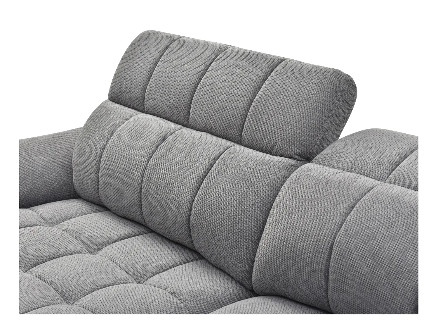 Eckrelaxsofa elektrisch - Ecke links - Strukturstoff - Grau - CELTIMO