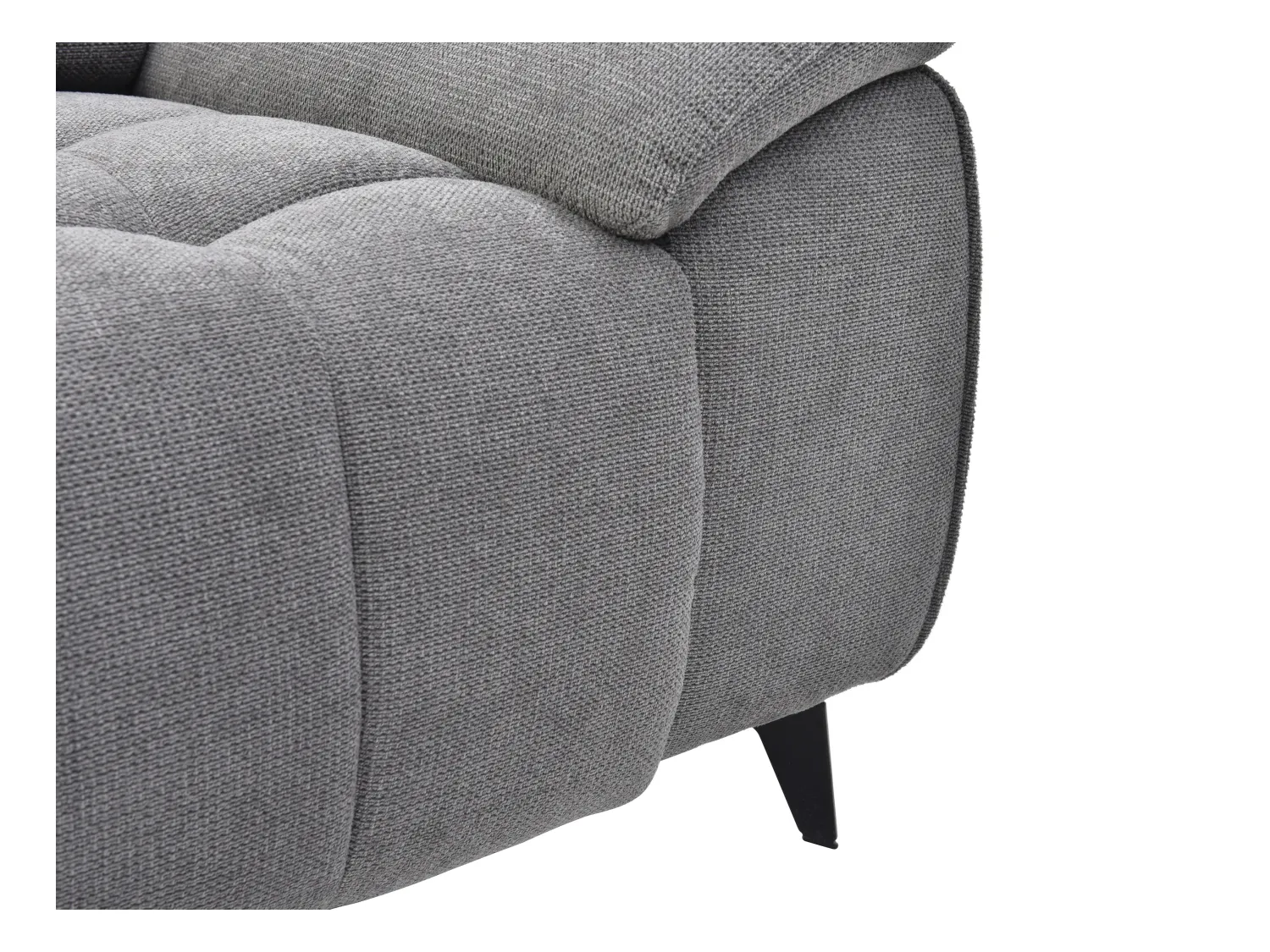 Eckrelaxsofa elektrisch - Ecke links - Strukturstoff - Grau - CELTIMO