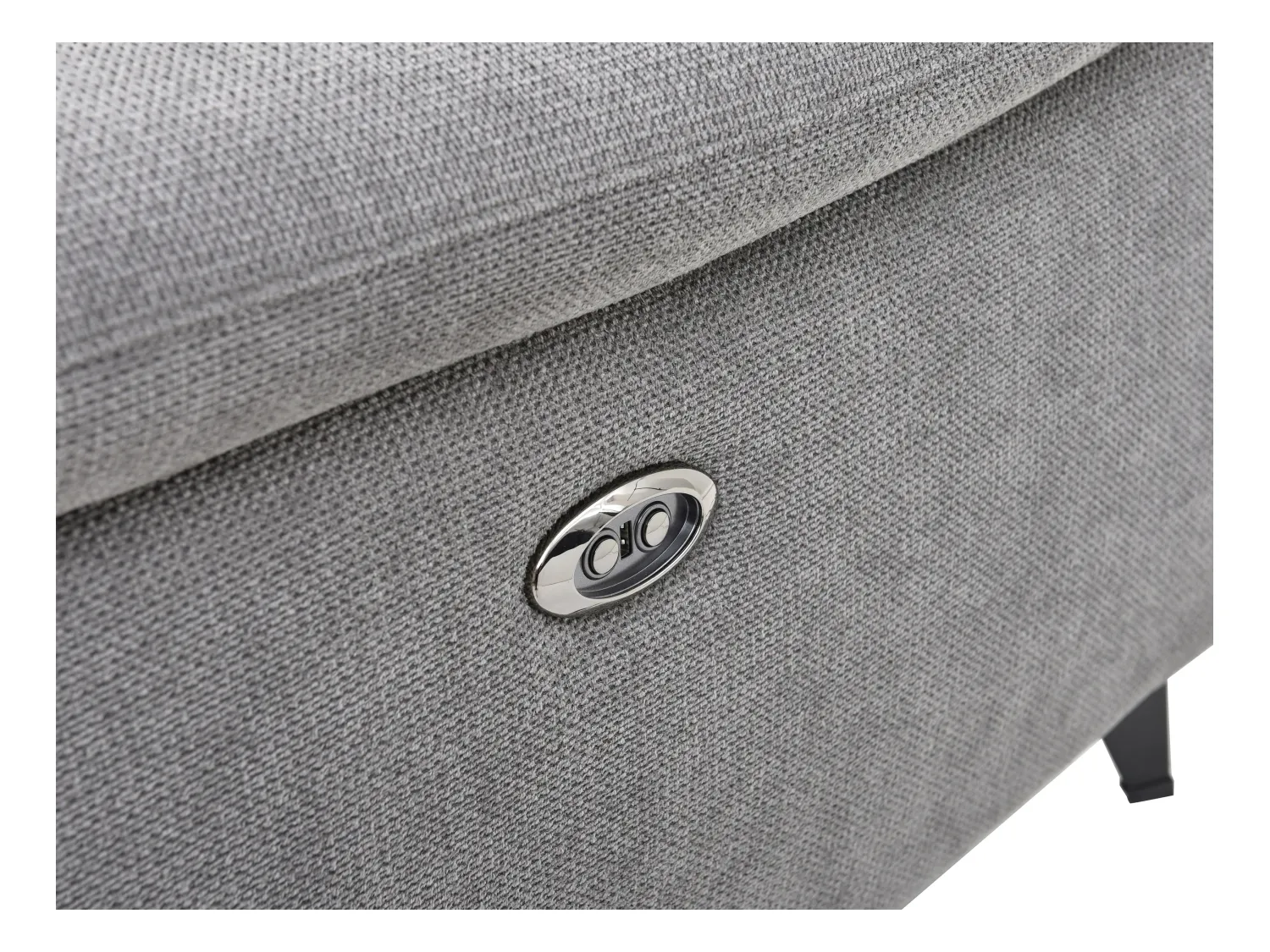 Eckrelaxsofa elektrisch - Ecke links - Strukturstoff - Grau - CELTIMO