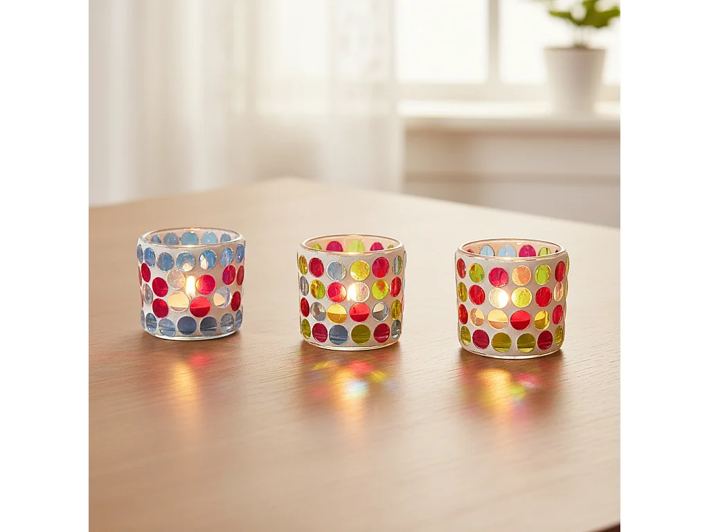 Photophores Mosaique - Bleu