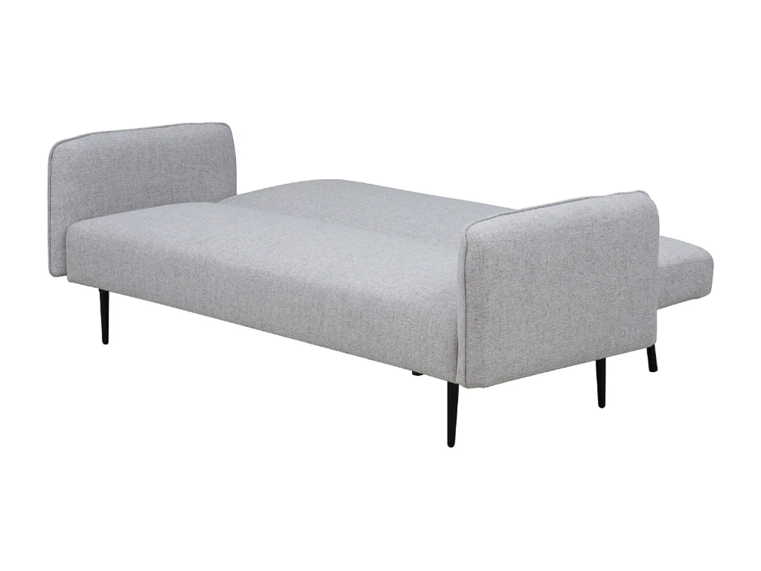 Sofá-Cama Conversível de 3 Lugares em Tecido Cinza BERNE - Design Elegante, Braços Removíveis, Conforto Máximo
