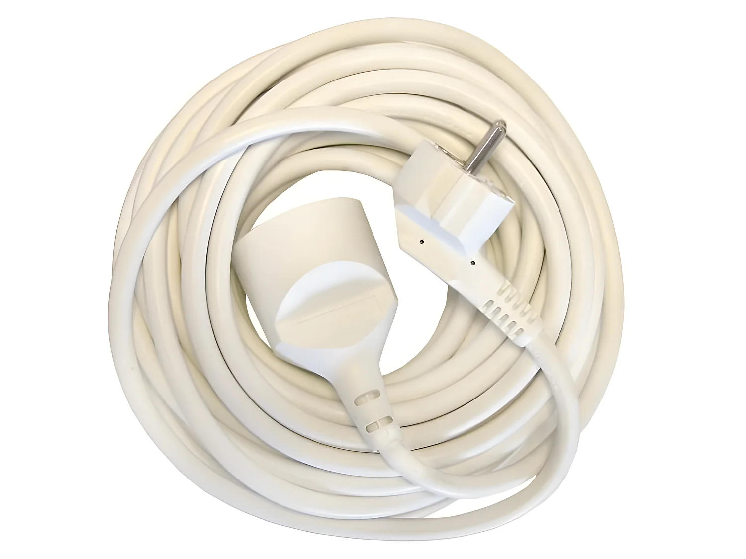 Wit verlengsnoer 1,5m HO5VVF 3x1,5 mm2 - 16A/3500W