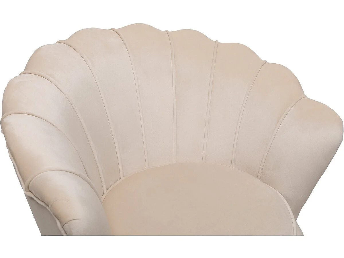 Stoel fauteuil bouclé stof "Floria" - 75 x 68 x 77,5 cm -  Wit