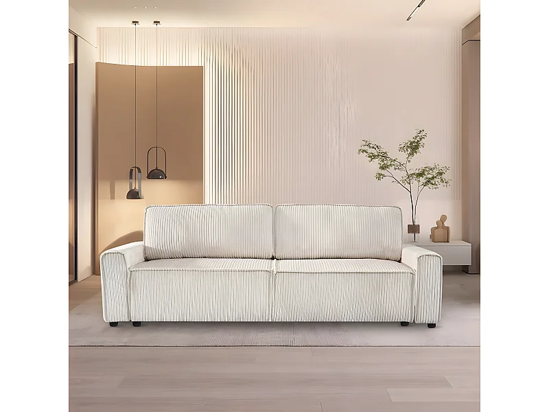 Sztruksowa rozkladana sofa "Montaigne" - 3 miejsca - Bez