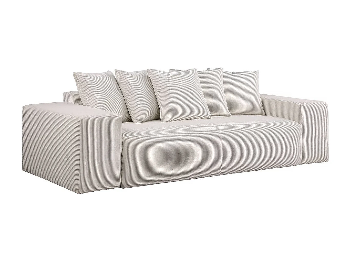 Bank 3-zitsbank meubel ribfluweel geribd velours "Rivoli" - Beige - lichtbruin